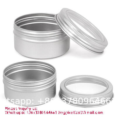 Custom Aluminum Spice Tin Box Containers Aluminum Metal Lip Balm Case Tins Metal Aluminum Jar Tin Screw Wholesale Matte Aluminum Empty Metal Tin Jars for Candle Making Perfume Use-5ml 10ml 15ml