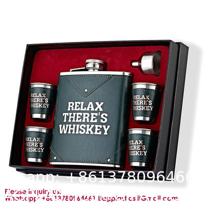 Stainless Wine Cup Portable Wine Bottle Outdoor Travel Wine Pot Retro Alcohol Russian 9oz 3oz Hip Flask Bottle high-end gift box, thickened 18oz wine bottle for white spirit as a gift