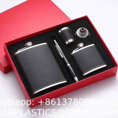 Stainless Steel Flask Set W/Funnel Shot Glasses Lovely Gift For Whiskey Rum Groomsman Best Man Usher Wedding Camping-Leather Stripe Black8oz