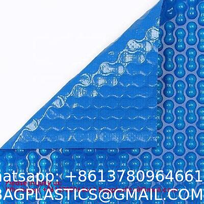 Solar Pool Cover, Pool Bubble Cover, 600 Micron Pools Solar Blanket With Dual Heat-Locking Air Layer For Pools, Daytime Heat Absorption, Nighttime Heat Retention, Blue & Silver, Cuttable