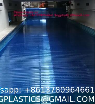 Safe Pool Safety Cover For Kids Safety Transparent Blue PC Blades With Reel Pool Cover Polycarbonate Pool Solar Cover Winter Safety Cover For Swimming Pool