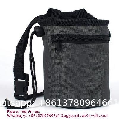 Zip Pocket Zippered Chalk Powder Tote Pouch With Reinforced Drawstring Large Mouth Opening For Pet Dog Outdoor Safe Exercise Training Drawstring Closure Chalk Bag