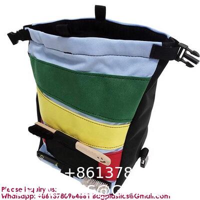 Zip Pocket Zippered Chalk Powder Tote Pouch With Reinforced Drawstring Large Mouth Opening For Pet Dog Outdoor Safe Exercise Training Drawstring Closure Chalk Bag