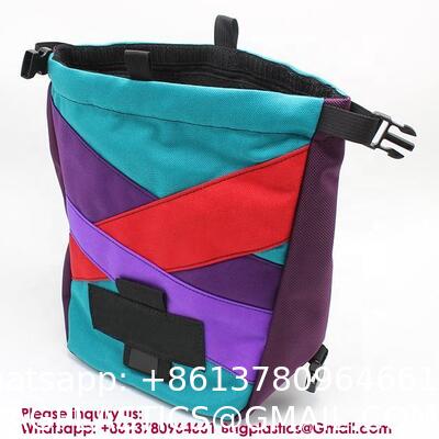 Zip Pocket Zippered Chalk Powder Tote Pouch With Reinforced Drawstring Large Mouth Opening For Pet Dog Outdoor Safe Exercise Training Drawstring Closure Chalk Bag