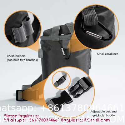 Zip Pocket Zippered Chalk Powder Tote Pouch With Reinforced Drawstring Large Mouth Opening For Pet Dog Outdoor Safe Exercise Training Drawstring Closure Chalk Bag