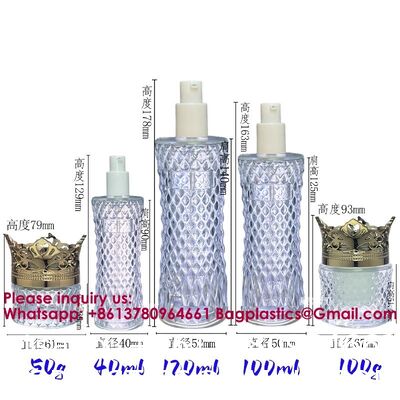 Vintage Refillable Perfume Bottles Glass Empty Spray Bottle Wedding Gifts Car Decor Set, Clear Art Carved Crystal Empty Mini Refillable Perfume Bottle