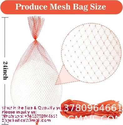Mesh Produce Bags - 24Inch Mesh Vegetable Bags Onion Storage Net Produce Seafood Net For Vegetables Storage Fruits Seafood And Other Agricultural Products Red