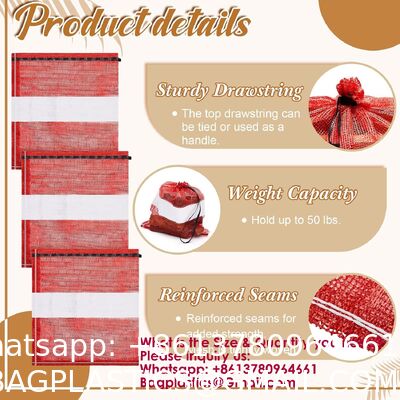 Onion Bags Reusable Mesh Produce Storage With Drawstring Firewood Bags Onion Potato Storage Sacks For Garden Vegetable Fruit Produce Packaging Supplies