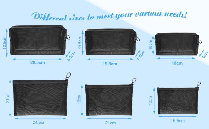 지퍼 팁 화장품을 조직하는 메쉬 메이크업 화장품 가방 가지고 다닐 수 있는 출국은 본점 부속물을 파우치에 넣습니다 0