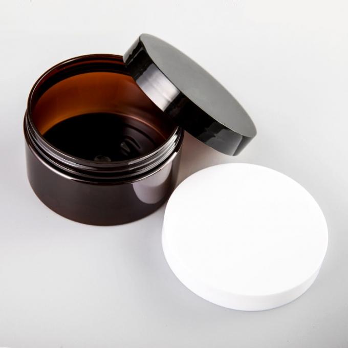 백인 검은 Lid와 화장용 식품 팩 100 밀리람베르트 150 밀리람베르트 200 밀리람베르트 250 밀리람베르트 300 밀리람베르트 호박색 애완 플라스틱 미용 크림 병 8