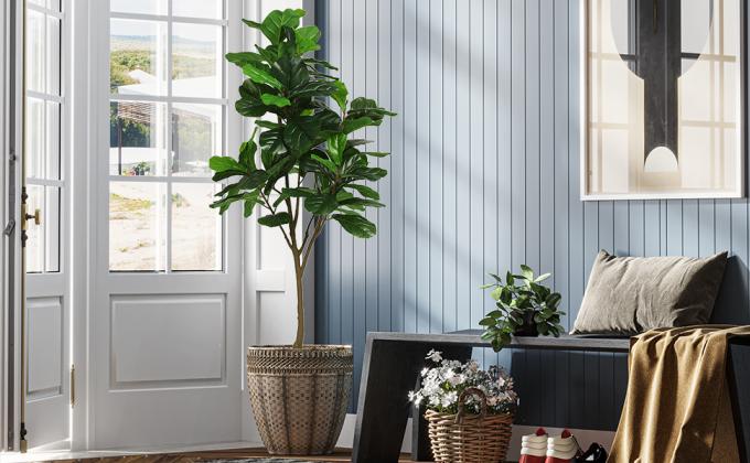 artificial fiddle leaf fig tree faux trees fake trees artificial trees for home decor indoor 