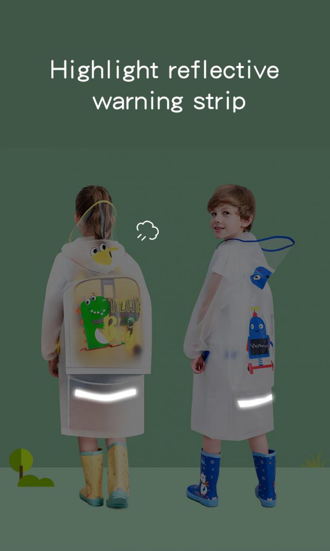 아이들 방수 레인코트, 아이들의 레인코트 투명한 판초, 학생들은 학원 가방 레인코트에서 애니메이션을 가렸습니다 7