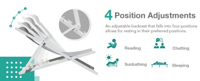 Patiorama Patio Sling Chairs, Outdoor Aluminum adjustable Folding Beach Sling Chair Set of 2