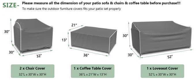 waterproof patio Furniture cover 4 pcs