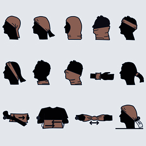 목 짧은 각반 면 마스크는 남자와 여자들을 위한 재사용할 수 있는 홀치기 염색한 대형 손수건 튜브 UV 보호 두건 발라클라바 야외 스포츠를 두릅니다 15