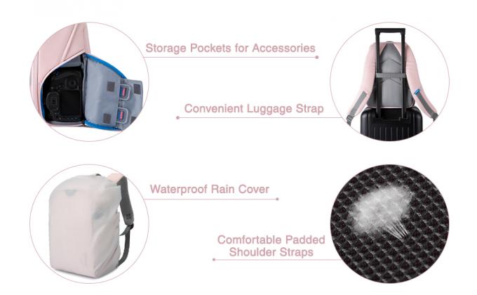 pink camera backpack