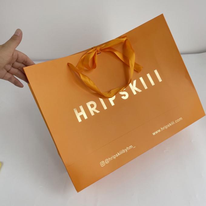 호화스러운 유행 저가 고품질 포장 부대는 당신의 자신의 로고 인쇄를 가진 Eco 친절한 쇼핑 종이 봉지를 박판으로 만들었습니다 5