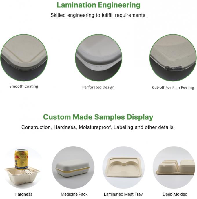 Custom Biodegradable Sugarcane Bagasse Pulp Fiber Fast Food Packing Paper Box Bio Degradable Takeaway To Go Container Packaging