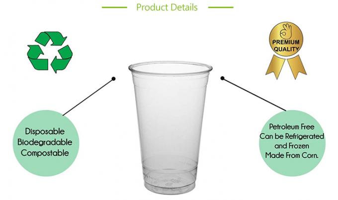 OEM Custom Logo 100% Bio Compostable PLA Transparent Cups Smoothie Beer Wine Beverage Ice CE Cold Disposable Drink To Go Cup
