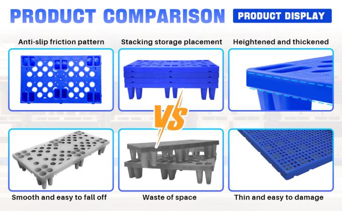 내구성이 뛰어난 1200*1000*150mm 단면 HDPE 플라스틱 팔레트 유로 3 러너 창고 보관용 고하중 플라스틱 팔레트 1