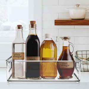 적층형 냉장고 정리함 투명 주방 정리함 손잡이 달린 용기 보관함 플라스틱 백 보관용, 팬트리, 캐비닛, 선반, 서랍, 냉동고 - 식품 안전 2