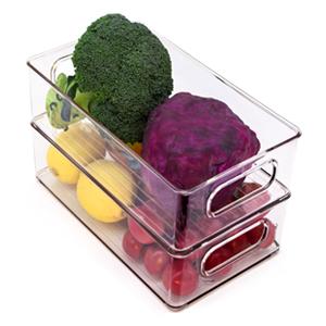 적층형 냉장고 정리함 투명 주방 정리함 손잡이 달린 용기 보관함 플라스틱 백 보관용, 팬트리, 캐비닛, 선반, 서랍, 냉동고 - 식품 안전 4