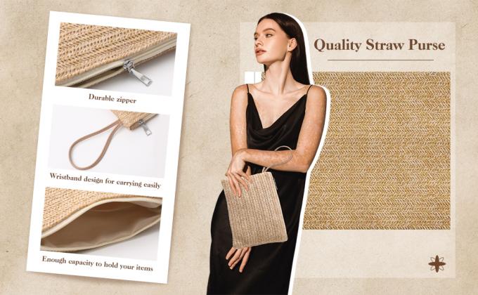 사용자 지정 로고 핸드메이드 럭셔리 토트 핸드백 해변 가방 빨대 가방 토트 여름 해변 가방 여성용 라피아 빨대 크로켓 패턴 2