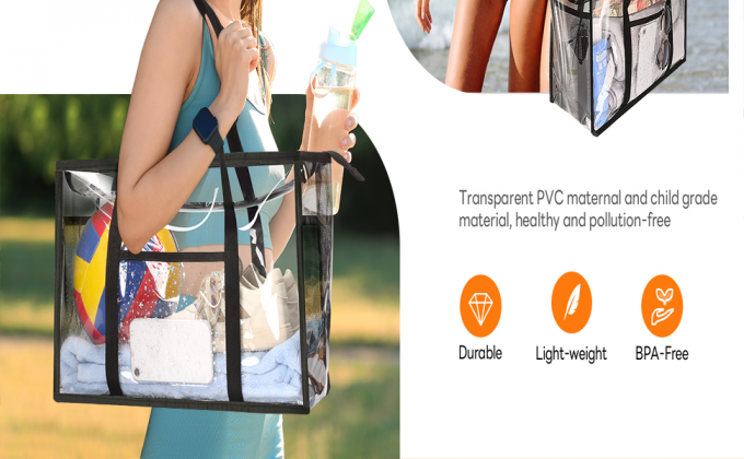 Custom Digital Printing Trendy Transparent PVC Shoulder Handbag Durable Washable Holographic Women'S Tote Shopping Bag 3