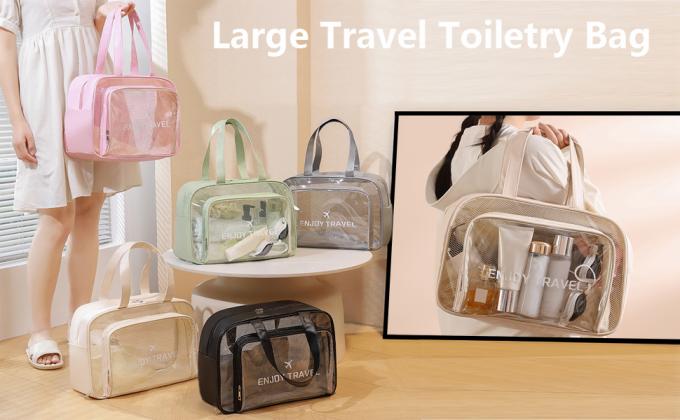 Travel Toiletry Bag For Women And Men, Beach Bag Waterproof Sandproof, Large Clear Tote For Gym Pool Beach Summer Vacation 0