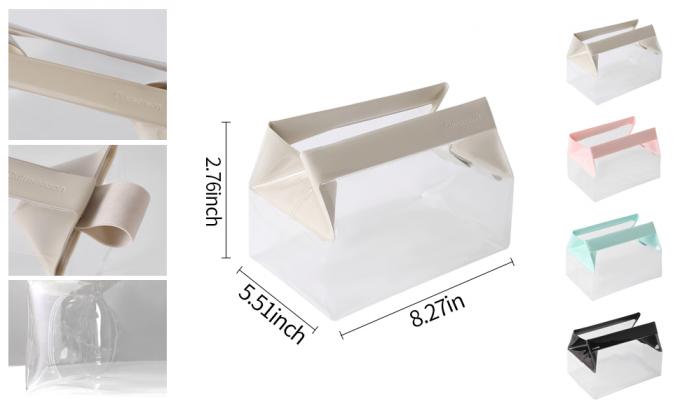 생물분해 가능 재활용 가능한 지속가능한 투명 여행 화장품 가방 자석 폐쇄장치, 여성과 남성용 메이크업 가방, 여행용 화장품 가방 1