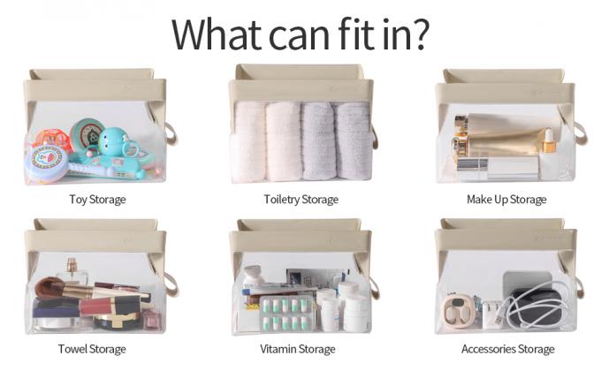 생물분해 가능 재활용 가능한 지속가능한 투명 여행 화장품 가방 자석 폐쇄장치, 여성과 남성용 메이크업 가방, 여행용 화장품 가방 2