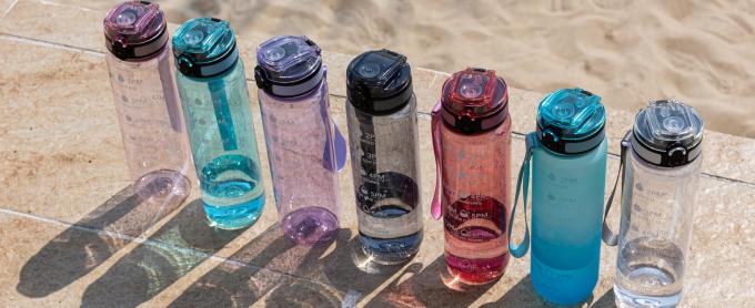 물병, 32oz 동기 부여 스포츠 물병 시간 표시기와 함께 - 마실 시간 - 트리탄, BPA 무료, 넓은 입 누출 방지, 선명 (1 병) 0