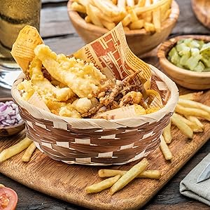 Round Gift Baskets, Bamboo Small Bread & Fruit Baskets, 7" Woven Bread Roll Baskets, Food Serving Baskets, Food Storage Basket For Kitchen Restaurant Display Decor 3