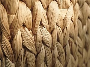 Wicker Waste Basket - Water Hyacinth Bathroom Garbage Can With A Lid - Bathroom Trash Can Boho Style - Wicker Trash Can With Lid For Household, Kitchen - Removable Liner, Iron Frame 5