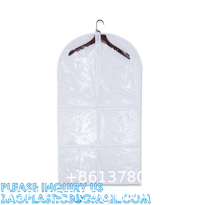 Clear Zippered Hanging Garment Covers Bags Suit Protector Cover Dress Bags Storage Bags For Clothes