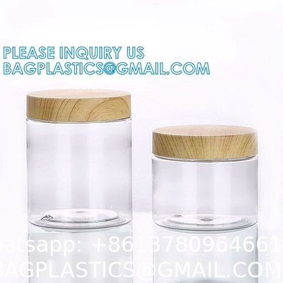 Eco-Friendly Natural Frosted Amber Clear Jars Containers Pot Body Butter Cosmetic Cream Jar With Bamboo Lid