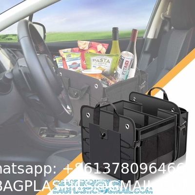 Trunk Organizer Foldable Car Storage Boxes Car Storage Bag, Organizer Multi-Compartment Collapsible Trunk storage