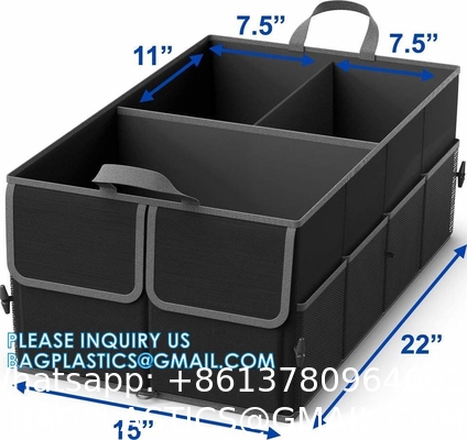 Trunk Organizer Foldable Car Storage Boxes Car Storage Bag, Organizer Multi-Compartment Collapsible Trunk storage