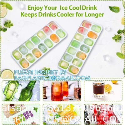 Silicone Ice Cube Molds With Removable Lids Reusable And BPA Free For Whiskey, Cocktail, Stackable Flexible Safe Ice
