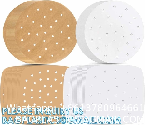 Air Fryer Disposable Paper Liner Reusable Air Fryer Liners, Round Air Fryer Parchment Paper, Non-Stick Food Grade