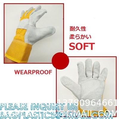 Heavy Duty Leather Welding Working Gloves, Palm safety Gloves, suede finish, cowhide, Cut Resistant, Driver Gloves