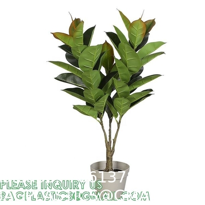 1.3m Potted Oak Tree Bonsai Faux House Plants For Home Decor Artificial Rubber Ficus Greenery Home Sets