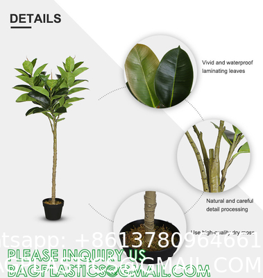 1.3m Potted Oak Tree Bonsai Faux House Plants For Home Decor Artificial Rubber Ficus Greenery Home Sets