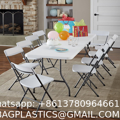 Folding 8 Seater Plastic Table For Dining Customize Square Lightweight Long White Portable Outdoor Theme Party