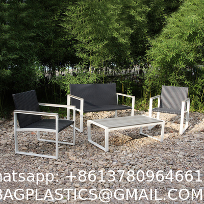 Outdoor Conversation Bistro Set, Courtyard Balcony Hollow Weaving Open Wicker Garden Rattan Furniture Sofa Set