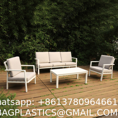 Outdoor Conversation Bistro Set, Courtyard Balcony Hollow Weaving Open Wicker Garden Rattan Furniture Sofa Set
