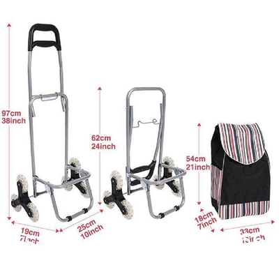 High Quality Wholesale 6 Wheel Foldable Aluminium Alloy Collapsible Carts Shopping Trolley With Seat