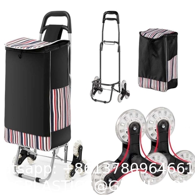 High Quality Wholesale 6 Wheel Foldable Aluminium Alloy Collapsible Carts Shopping Trolley With Seat
