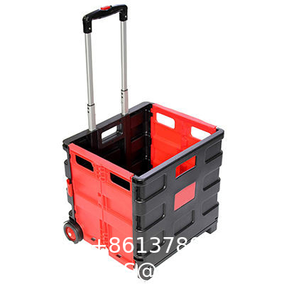 Wheels Rolling Crate - Collapsible Rolling Cart with Lid Folding Teacher Rolling Box Carrier with Handle Shopping