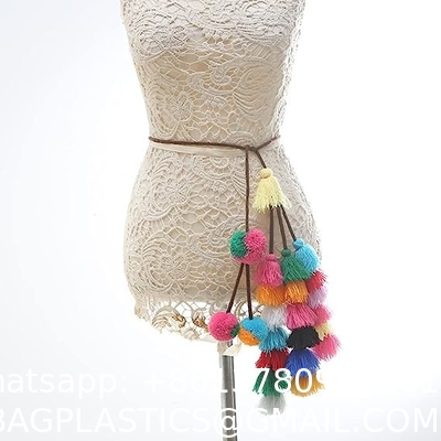 Cute Pom Pom Tassel Boho Purse Charms For Handbags Backpack Keyring Keychain Waist Chain For Women